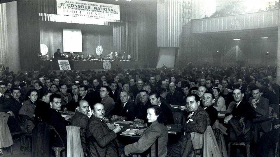 🔴 Il y a 75 ans, le 12 avril 1948, s'ouvrait le congrès constitutif qui fonde la CGT Force Ouvrière. 🔴 Il y a 75 ans, le 12 avril 1948, s'ouvrait le congrès constitutif qui fonde la CGT Force Ouvrière.
