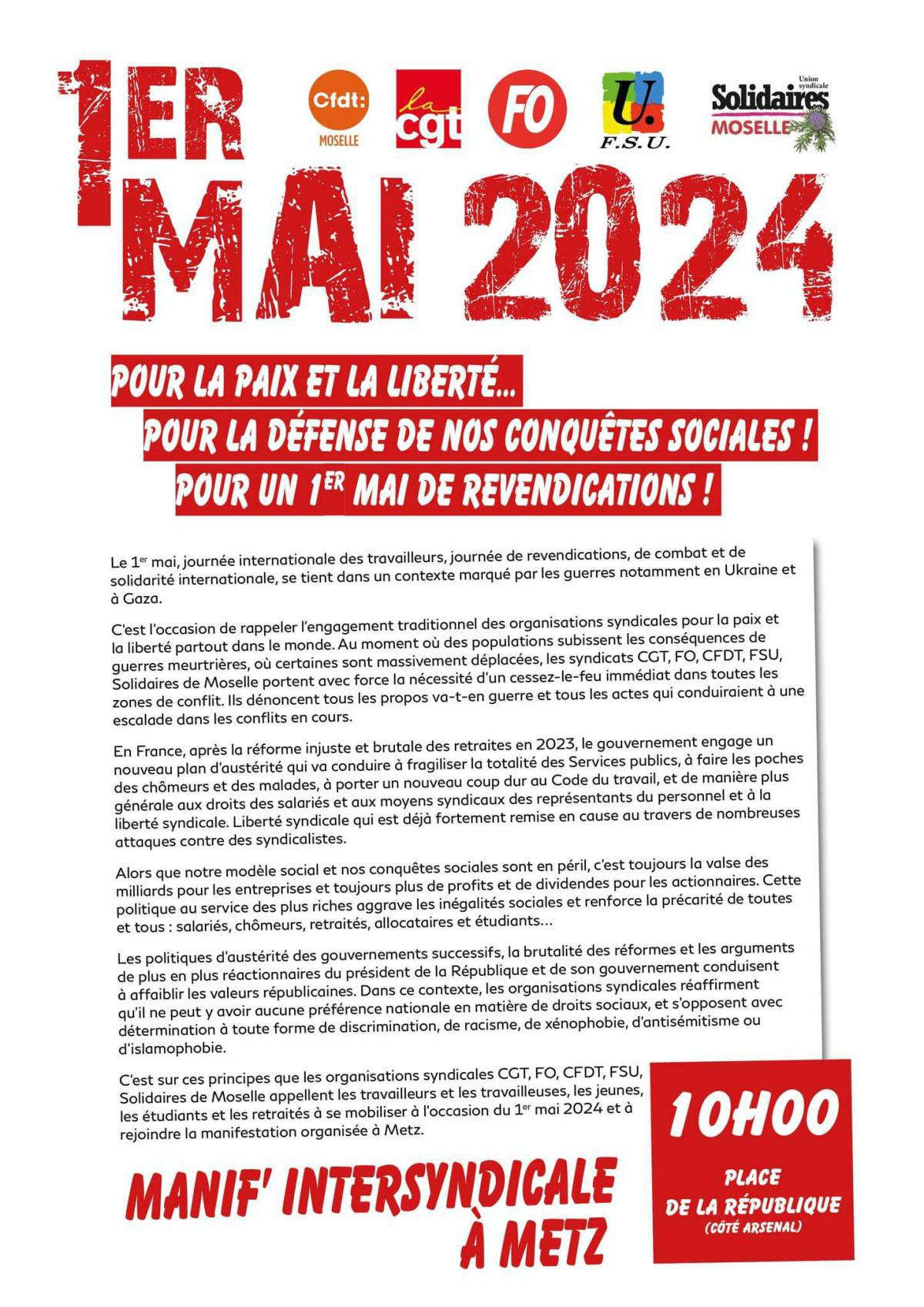 Manifestation du 1er Mai !