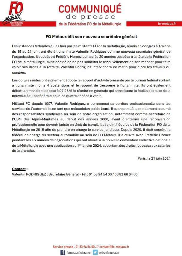 Une page de notre histoire se tourne | Congrès FO Métaux d'Amiens 19-21 juin 2024 Une page de notre histoire se tourne | Congrès FO Métaux d'Amiens 19-21 juin 2024