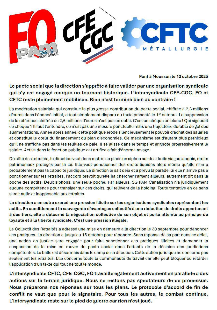 Pacte Social, rien n'est terminé bien au contraire.