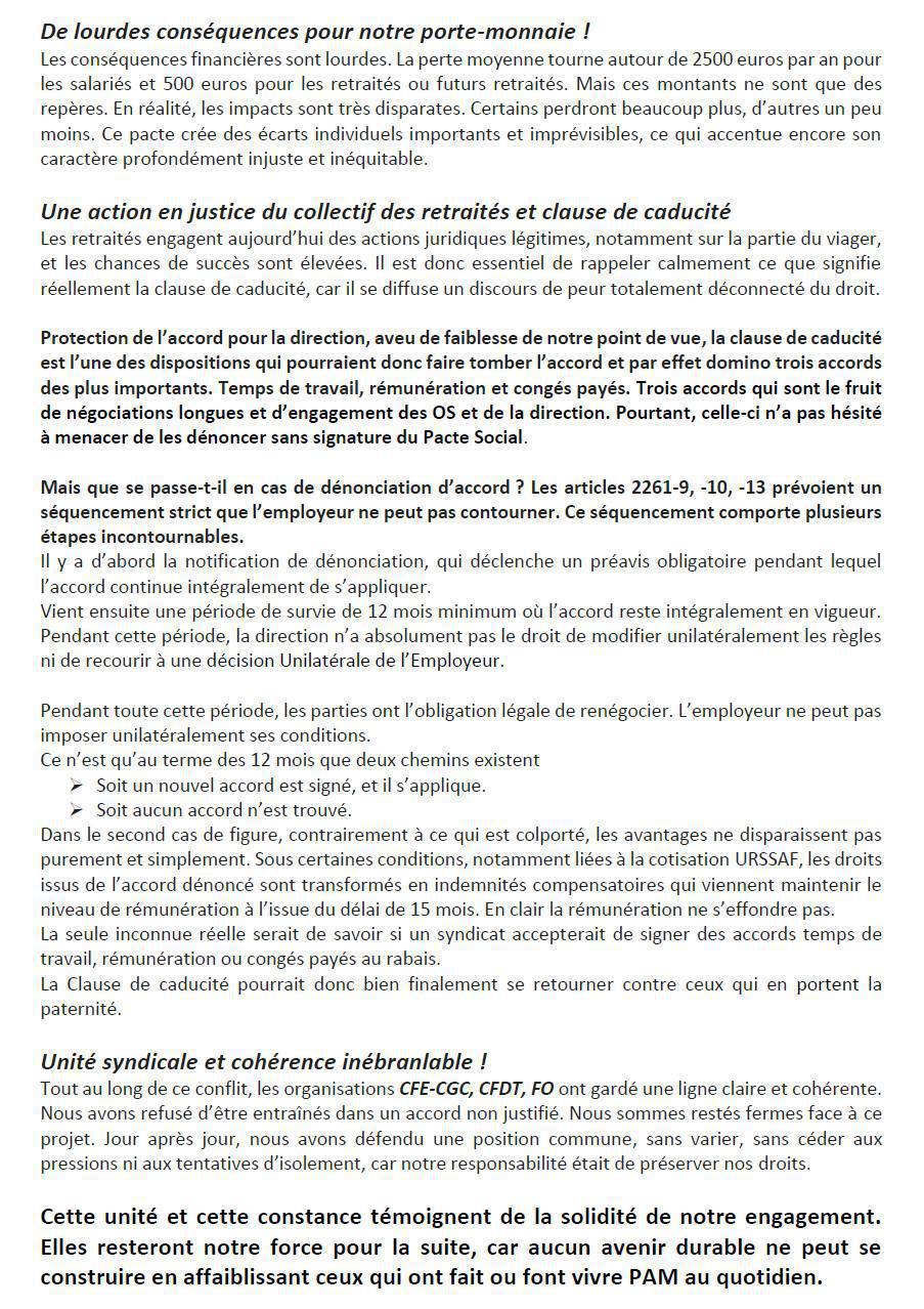 Pacte Social | FO, CFE-CGC, CFDT - Quand c'est non c'est non !