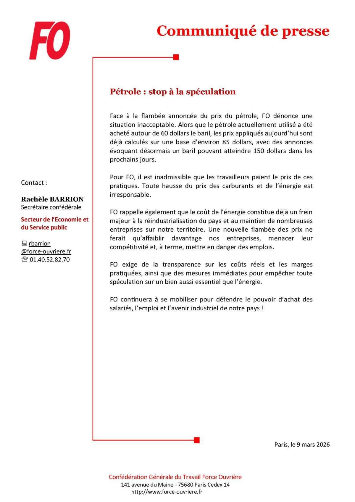 Pétrole : Stop à la spéculation ! Pétrole : Stop à la spéculation !