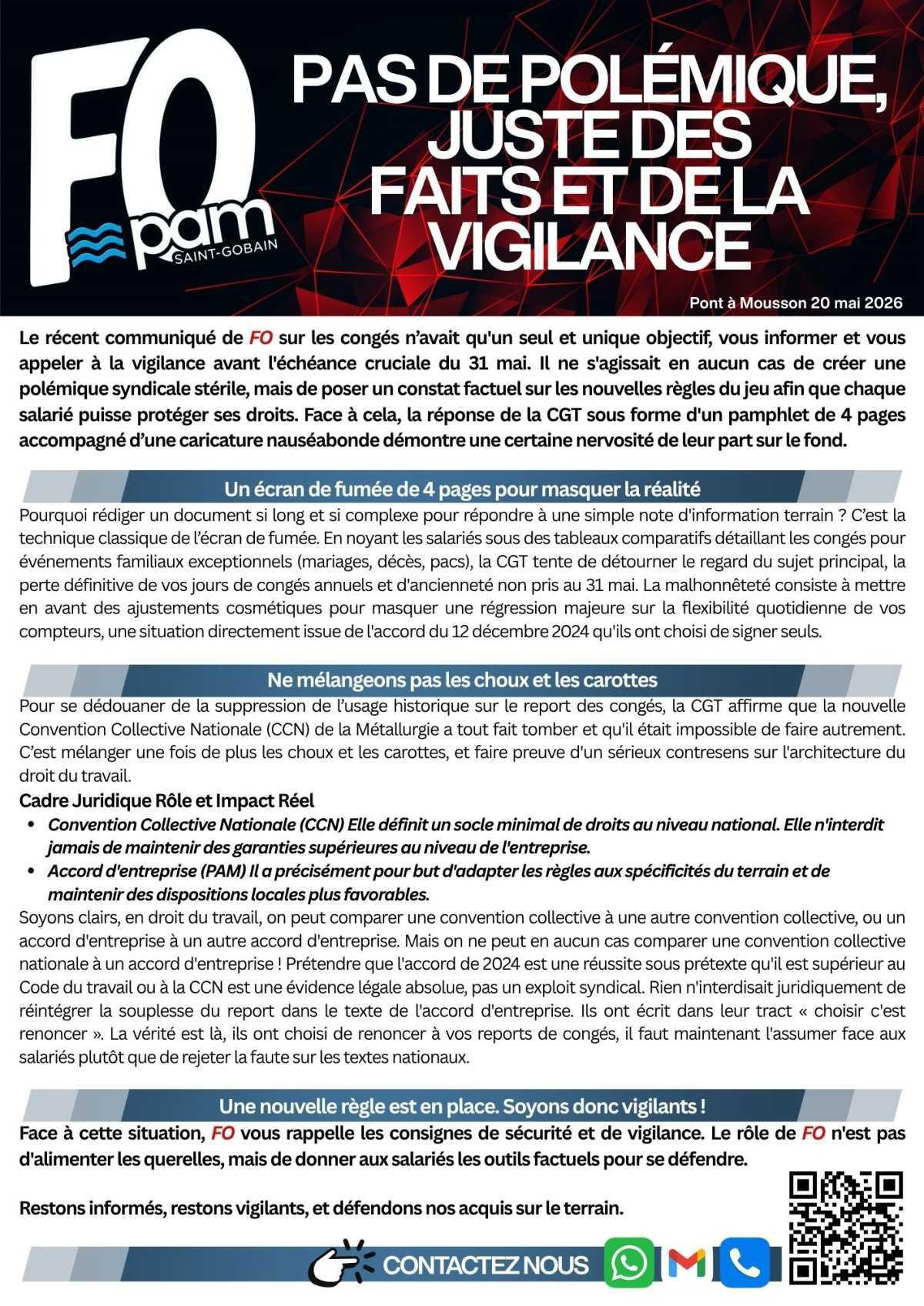 PAS DE POLÉMIQUE, JUSTE DES FAITS ET DE LA VIGILANCE !