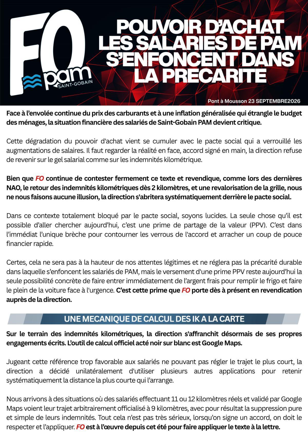 POUVOIR D’ACHAT LES SALARIES DE PAM S’ENFONCENT DANS LA PRECARITE