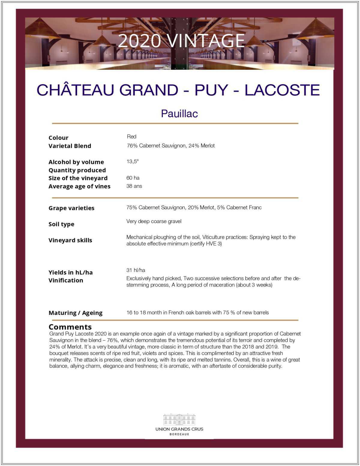Château Grand - Puy - Lacoste