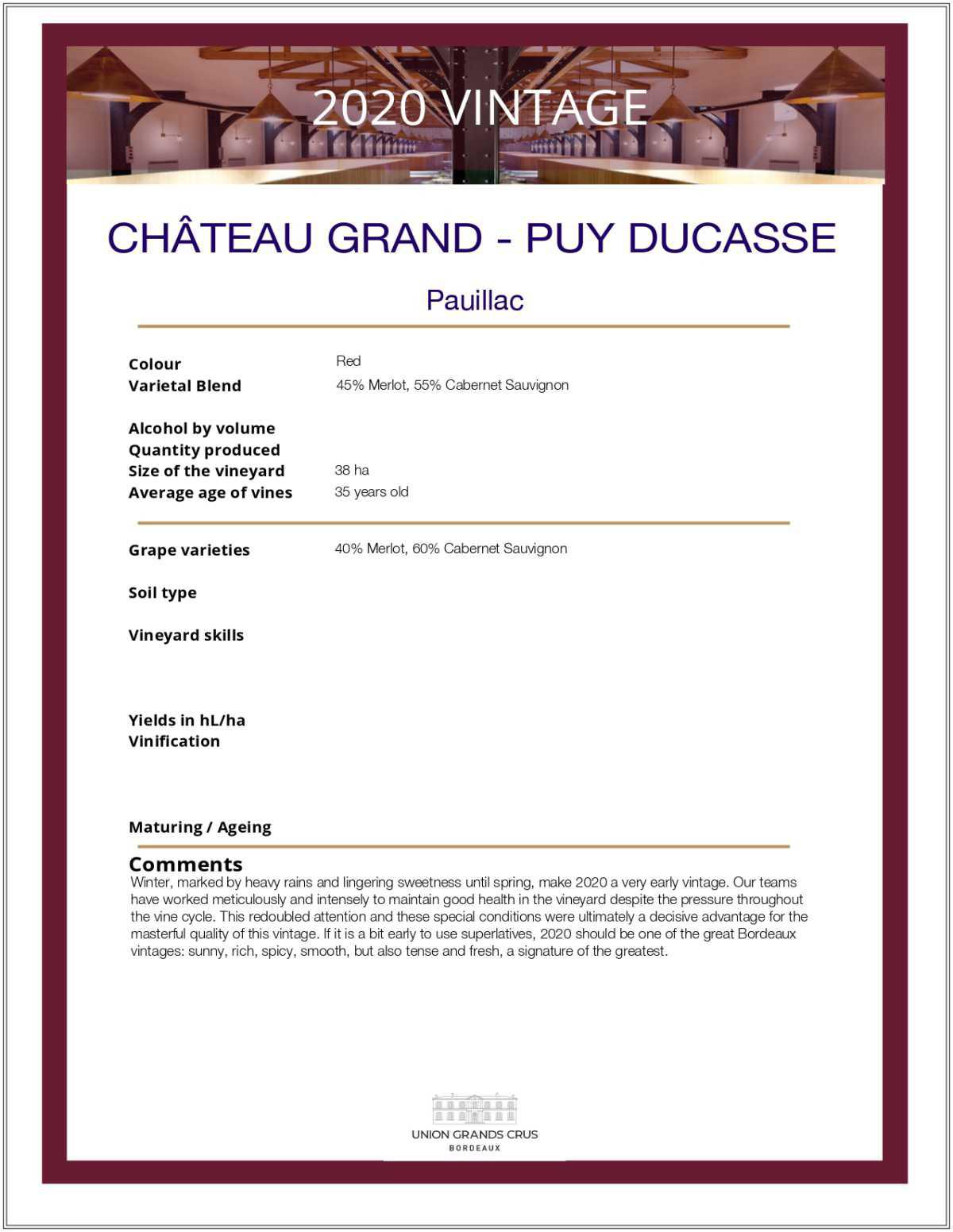 Château Grand - Puy Ducasse