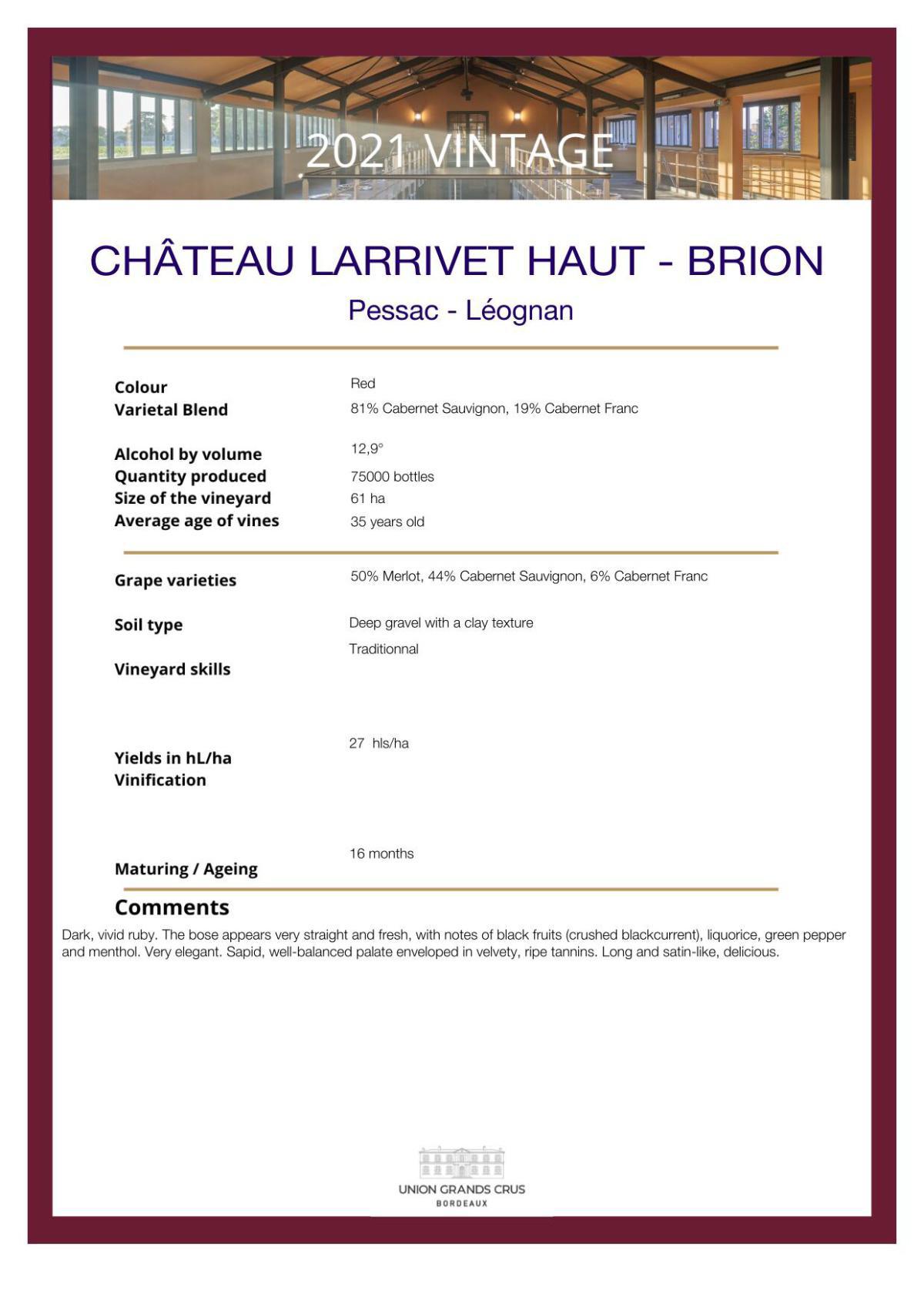 Château Larrivet Haut - Brion - Red