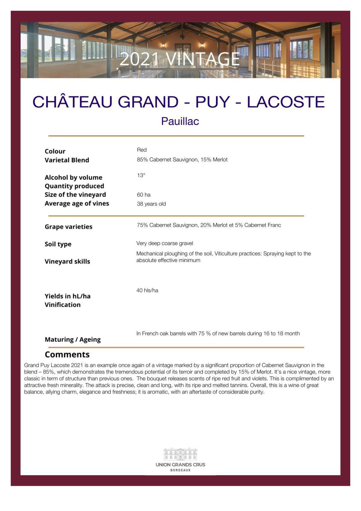 Château Grand - Puy - Lacoste