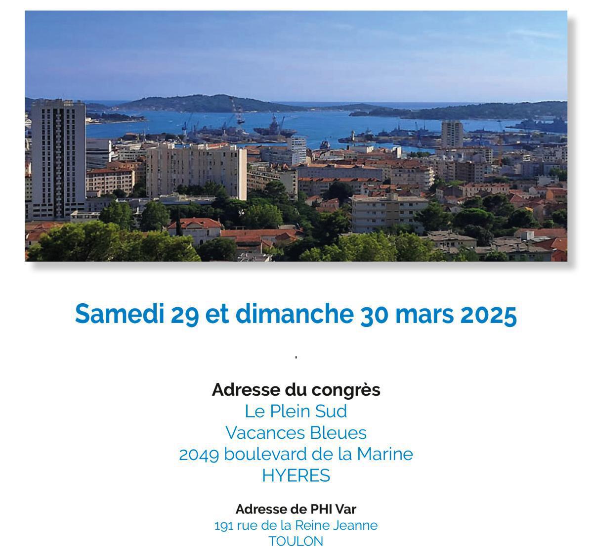 Congrès 2025 Hyères (Var)