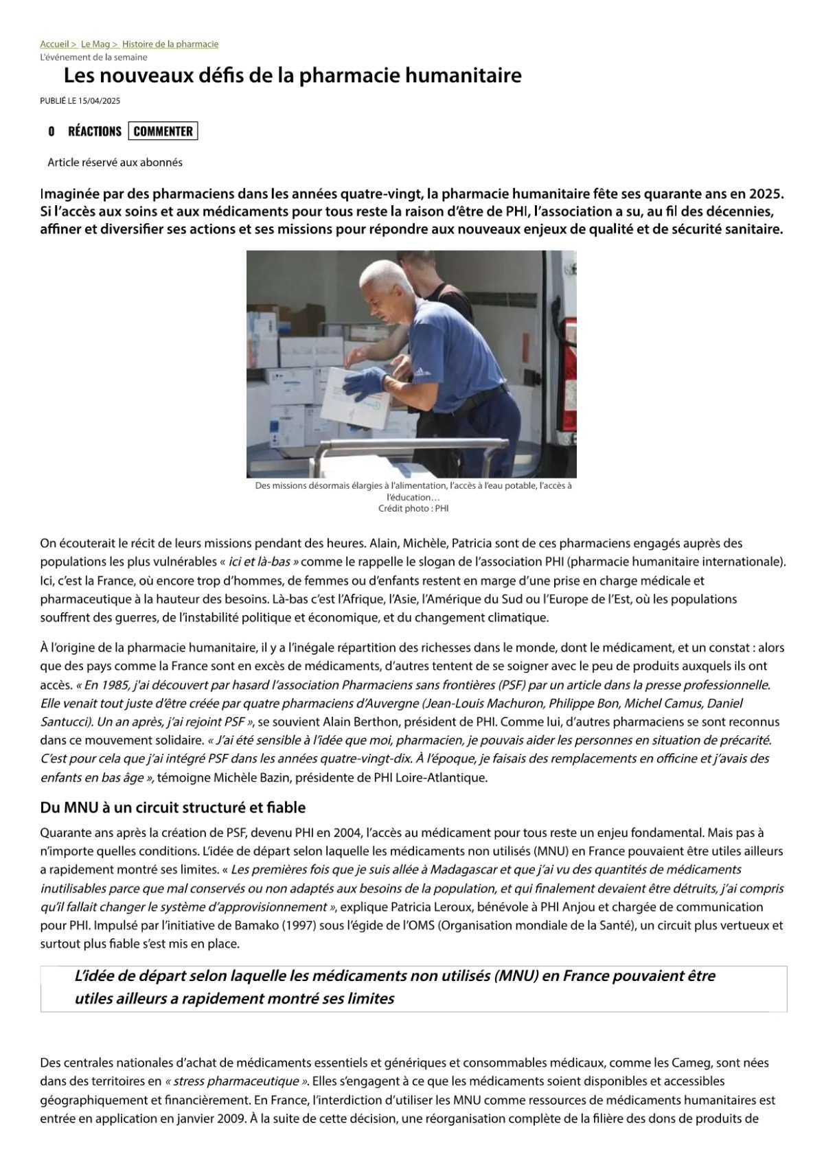 On parle de nous dans Le Quotidien du pharmacien