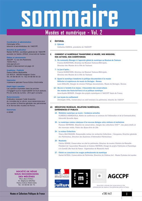 N°285 • 2020 - Musées et Numérique Vol.2