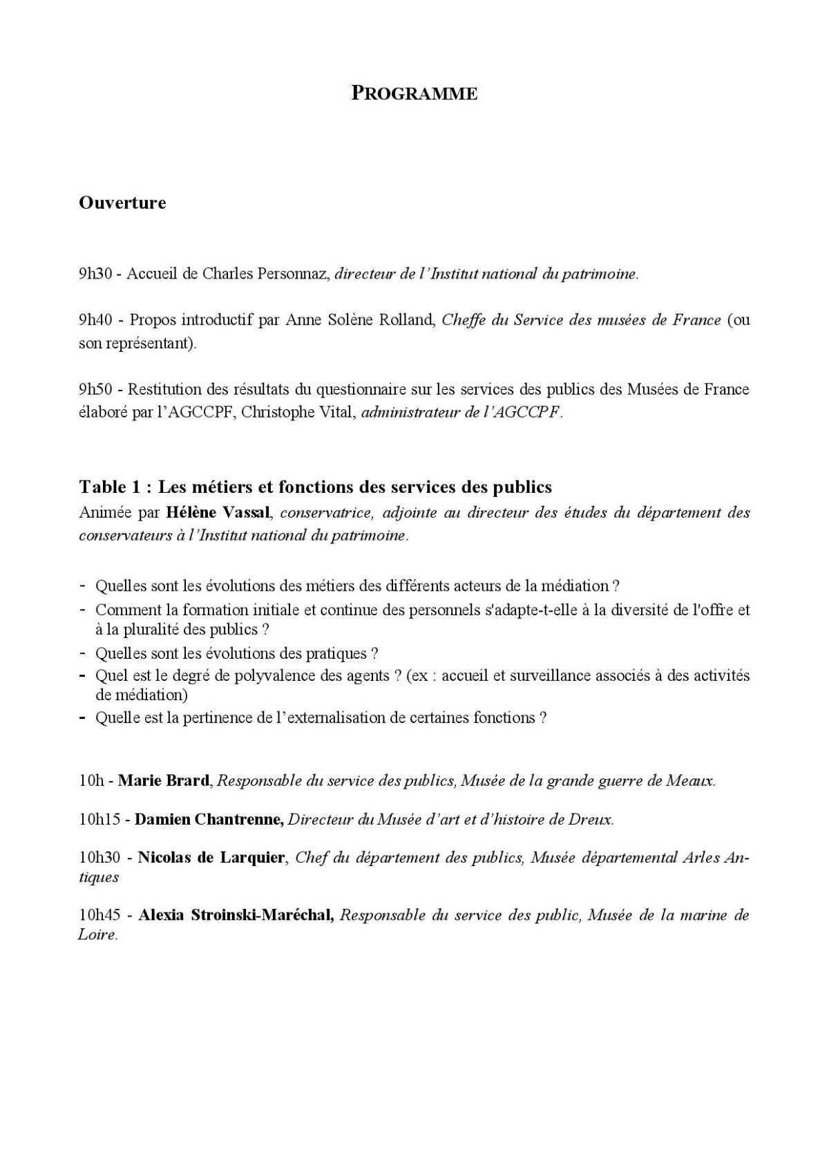 Journée d'étude de l'AGCCPF « Les services des publics rendus obligatoires par la loi Musées, quel bilan ? » 11 janvier 2021 – Webinaire - inscriptions ouvertes Journée d'étude de l'AGCCPF « Les services des publics rendus obligatoires par la loi Musées, quel bilan ? » 11 janvier 2021 – Webinaire - inscriptions ouvertes
