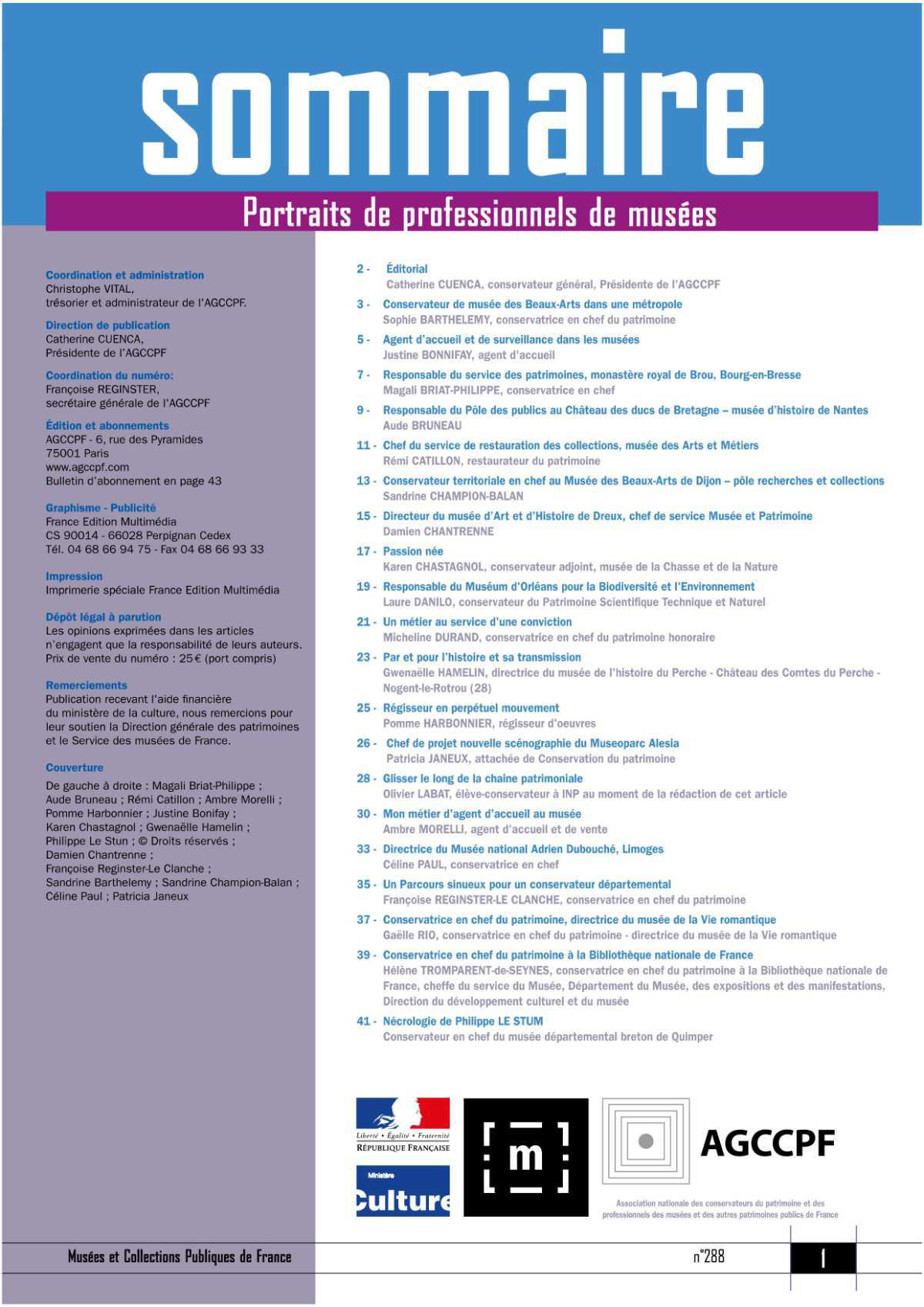 N°288 - Portraits de professionnels de musées