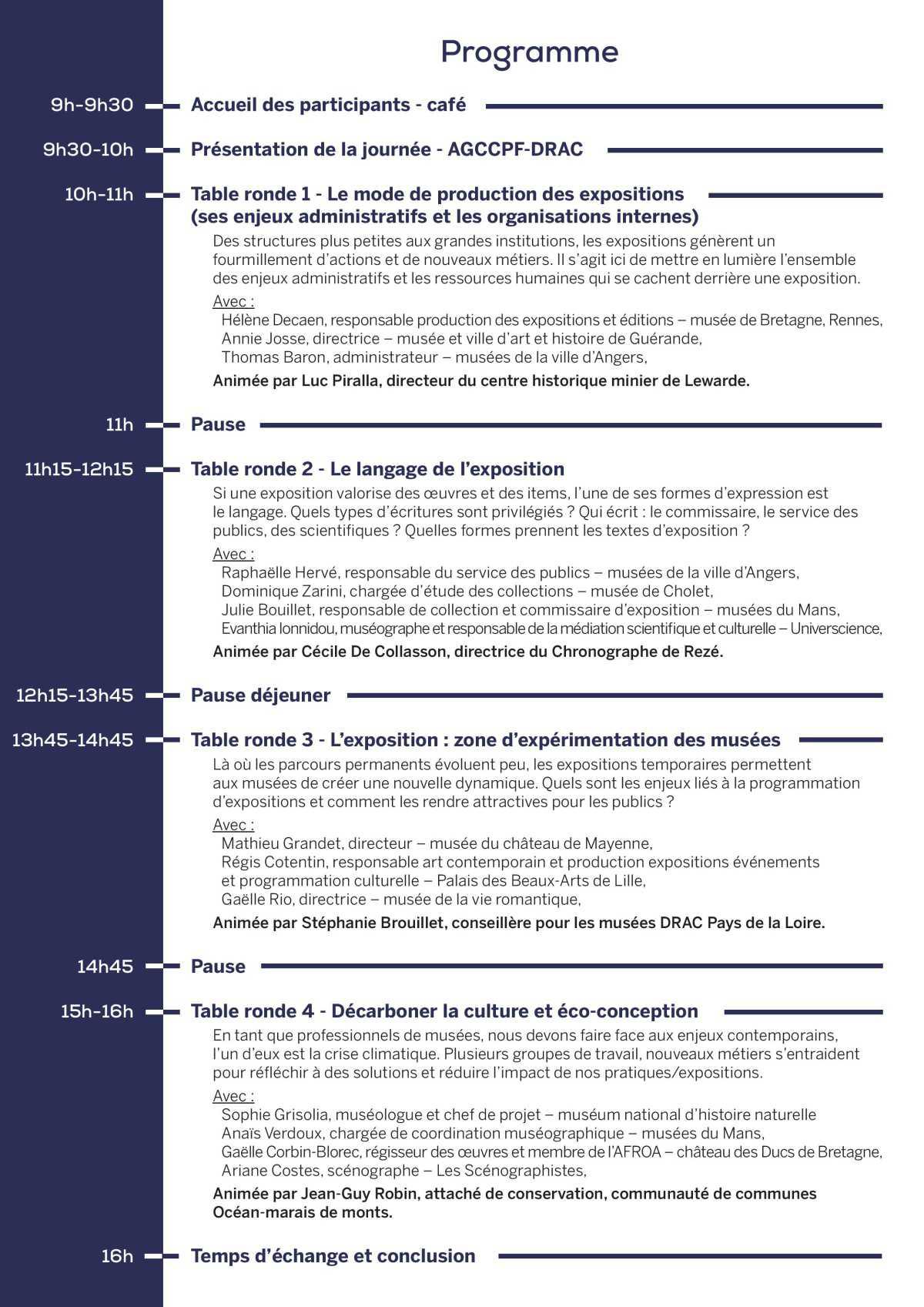 Journée professionnelle - Les expositions temporaires dans les musées et muséums - Le Mans - 23 novembre 2023