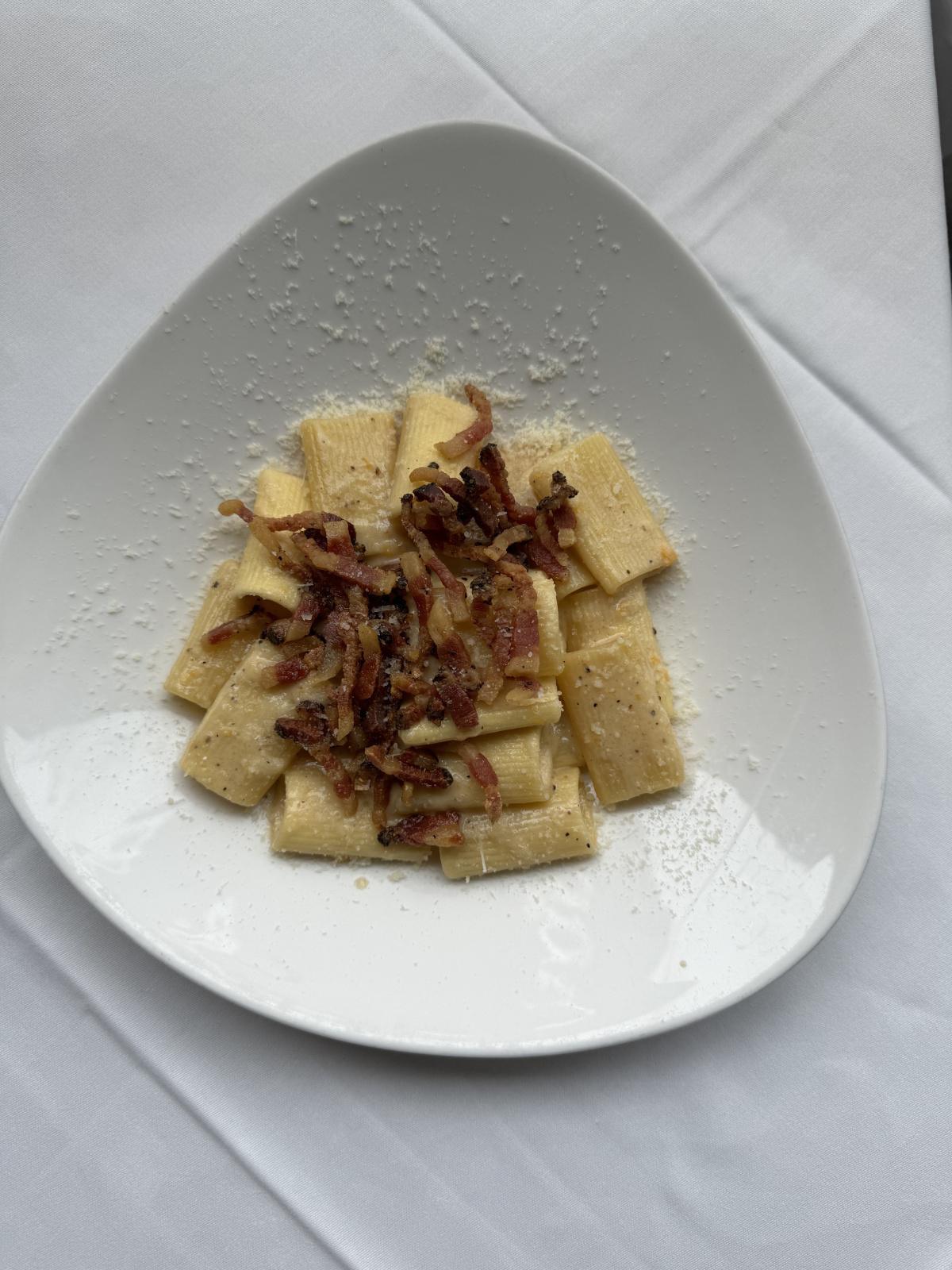 Mezze maniche alla Carbonara Sin gluten