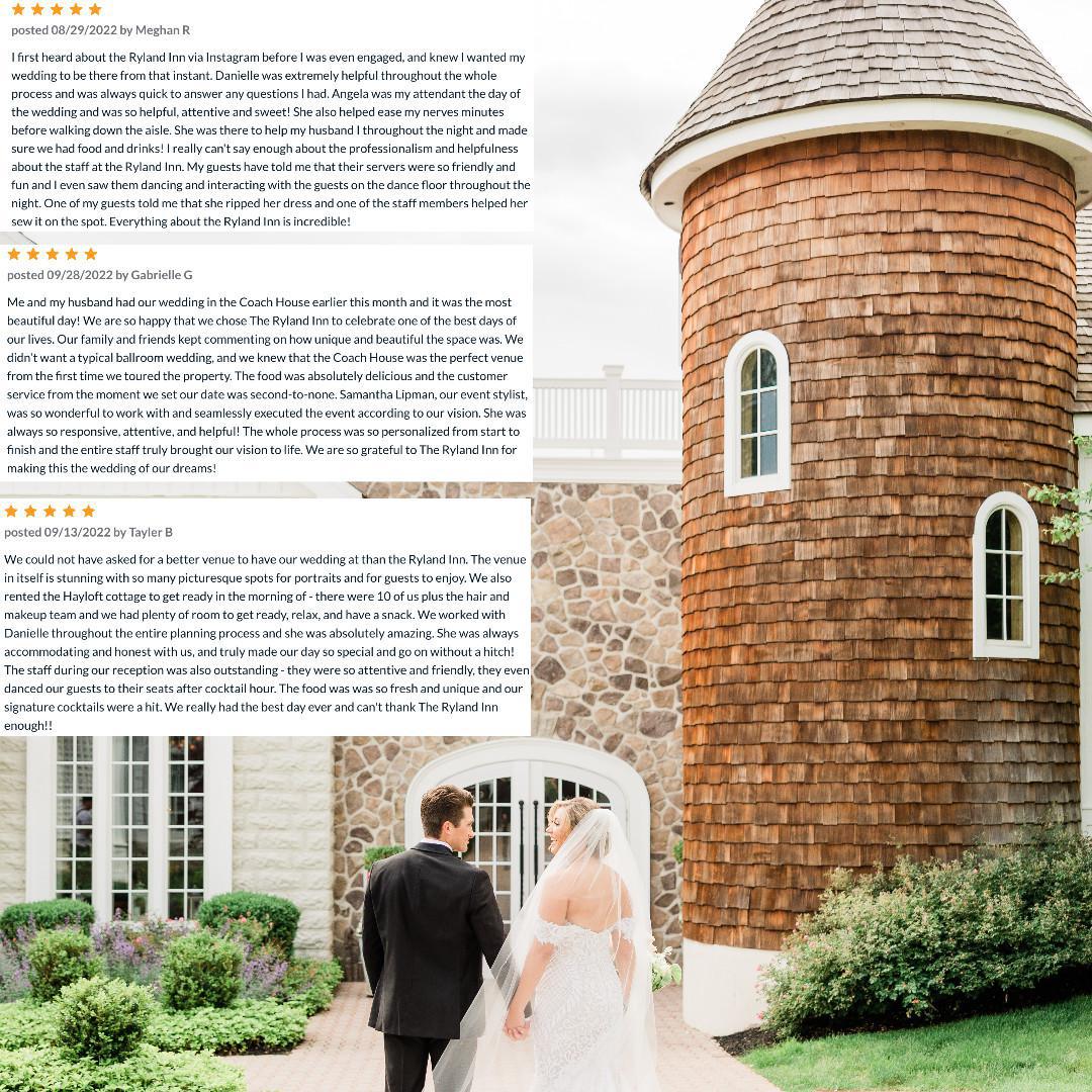 Testimonial Tuesday about The Ryland Inn! 💍