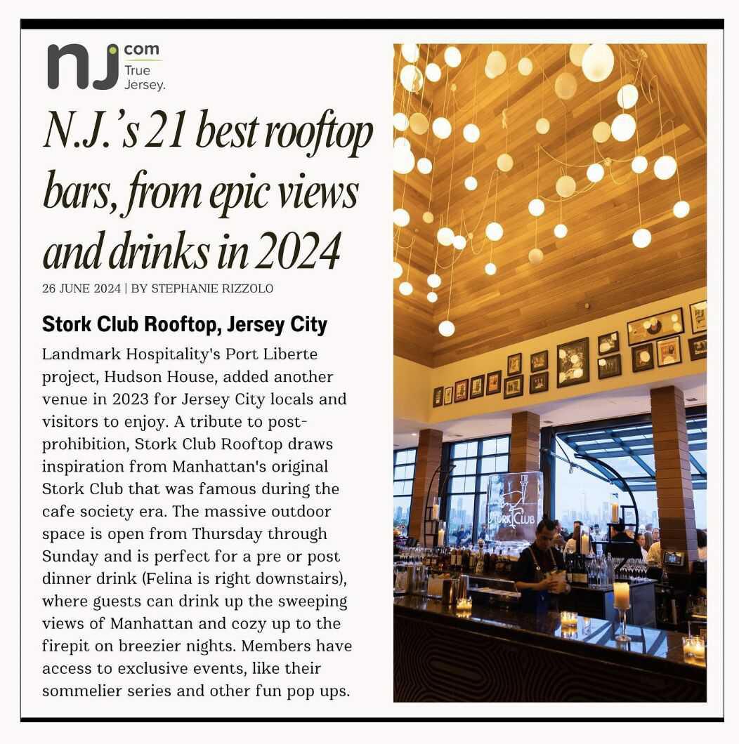 Stork Club Named NJ's 21 Best Rooftop Bar! 