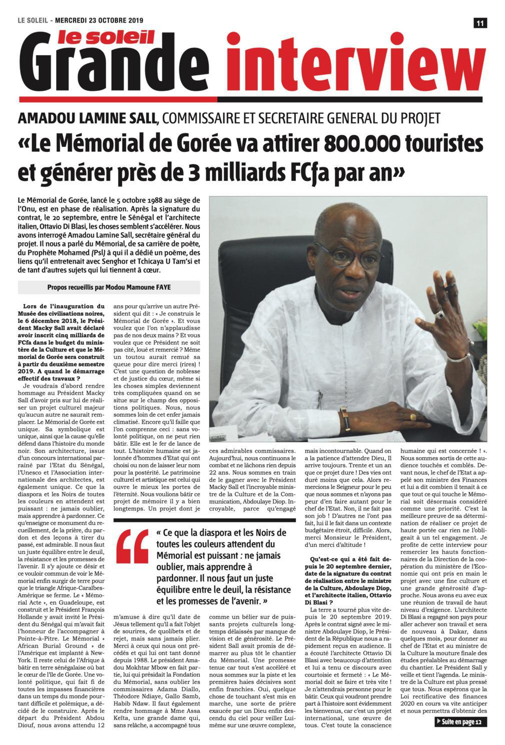 GRANDE INTERVIEW avec Amadou Lamine Sall