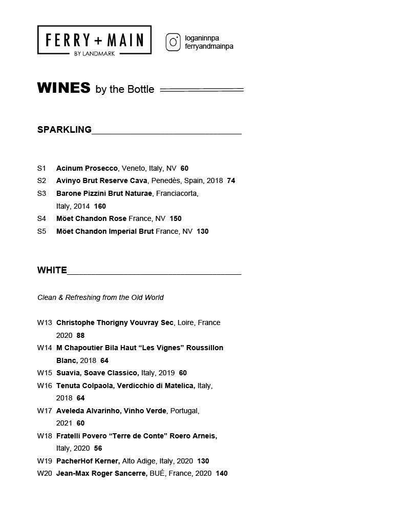 drinks menu