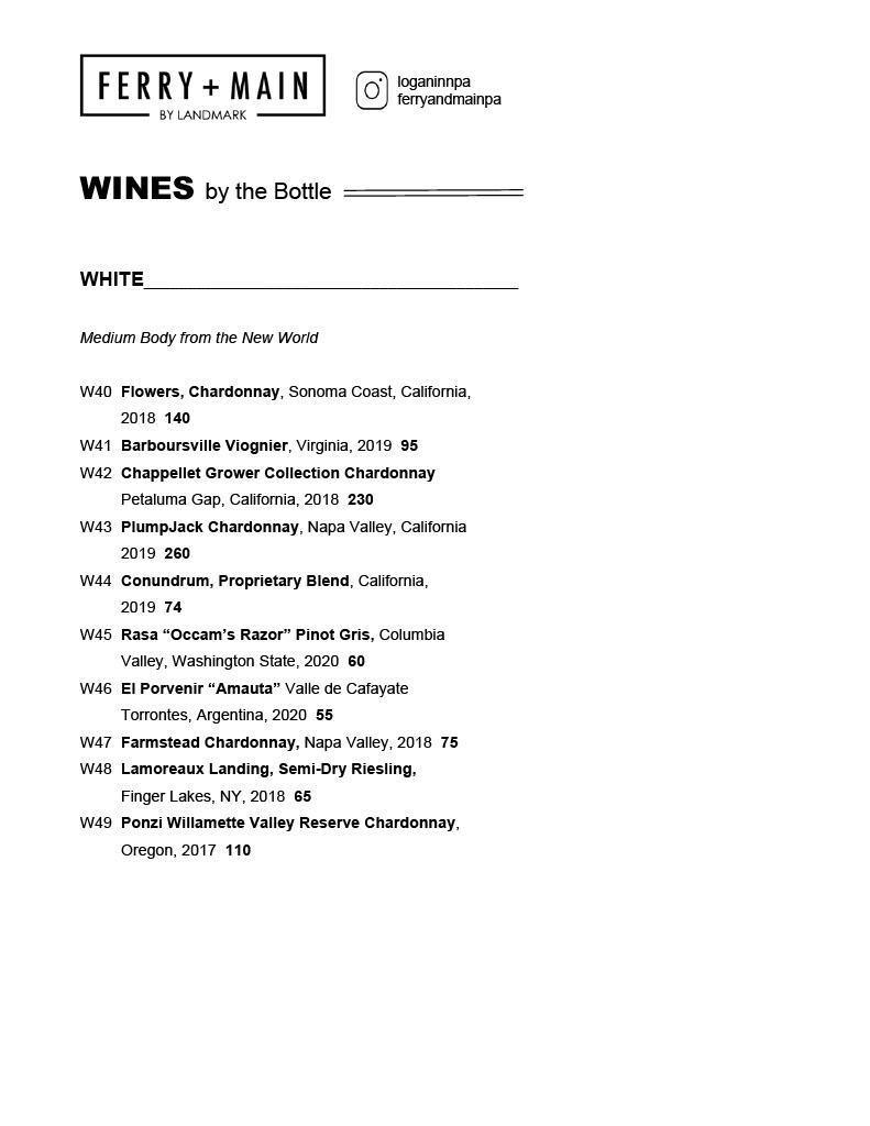 drinks menu