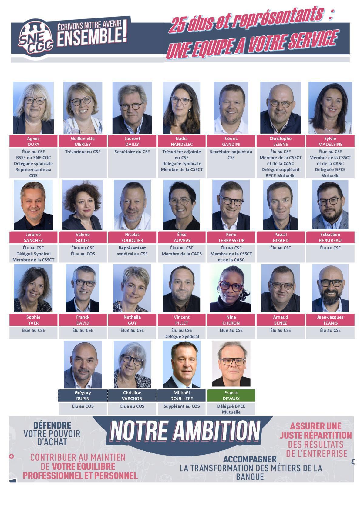 VOS ELUS ET REPRESENTANTS : UNE EQUIPE A VOTRE SERVICE