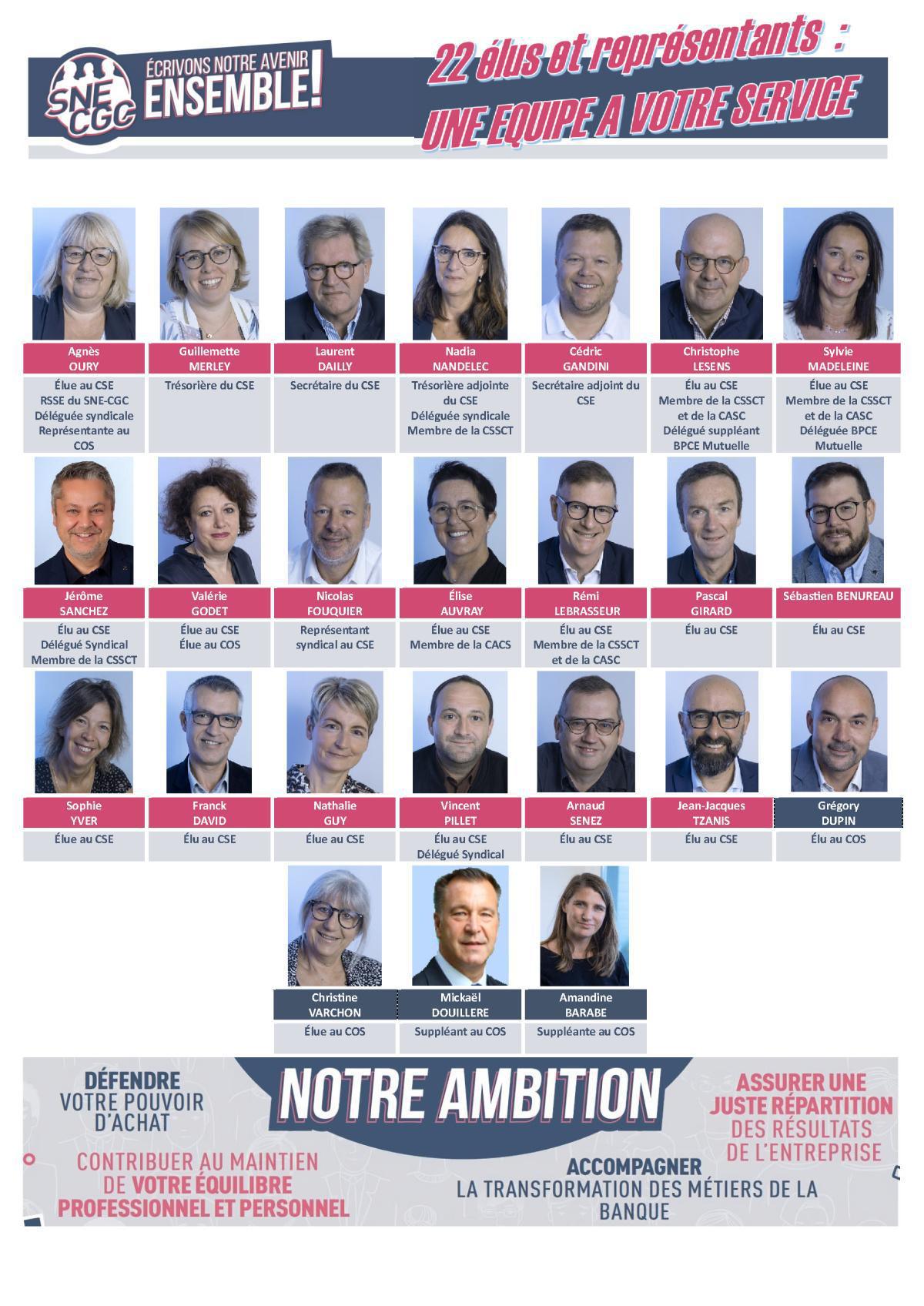 VOS ELUS ET REPRESENTANTS : UNE EQUIPE A VOTRE SERVICE