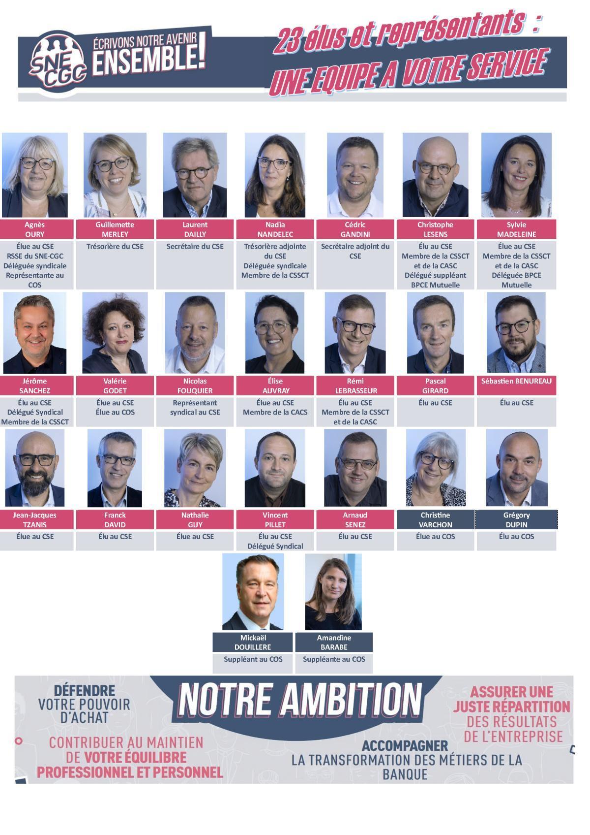 VOS ELUS ET REPRESENTANTS : UNE EQUIPE A VOTRE SERVICE