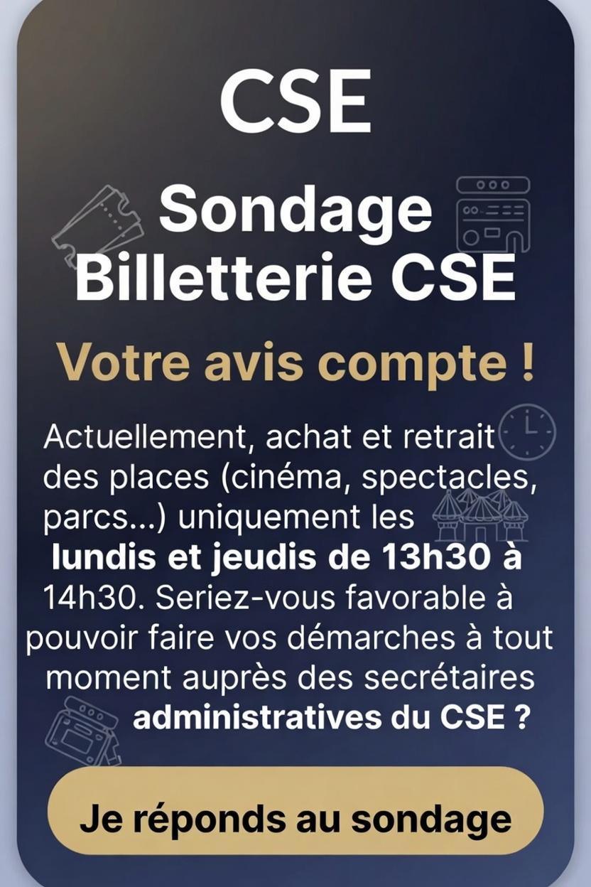 Sondage sur l'évolution de la billetterie Melox 