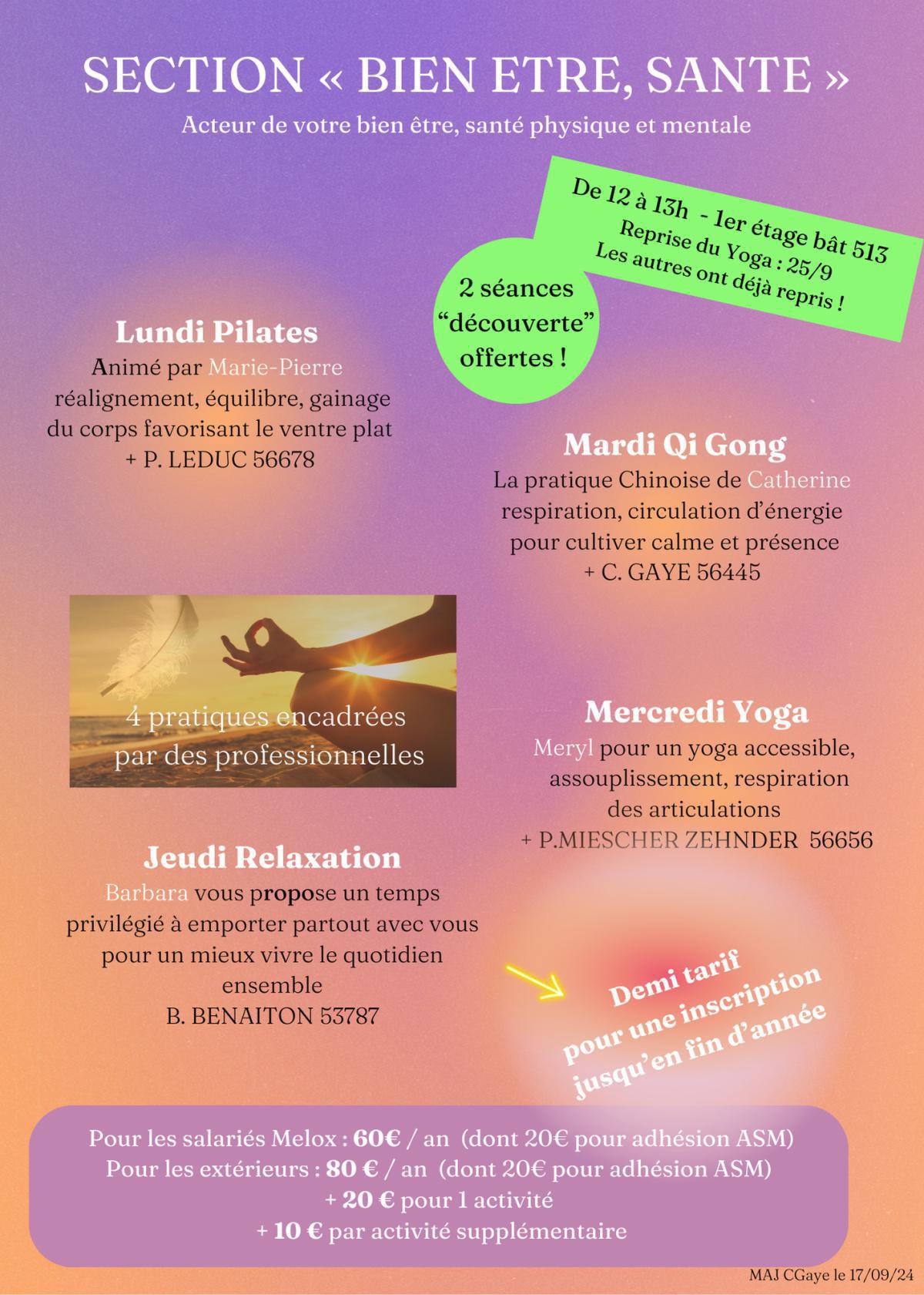 Section BIEN ETRE, SANTE