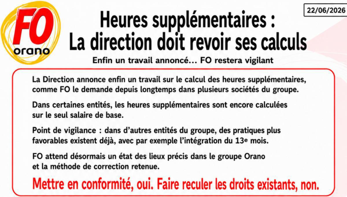 inFO : Heures supplémentaires, la DIR doit revoir ses calculs