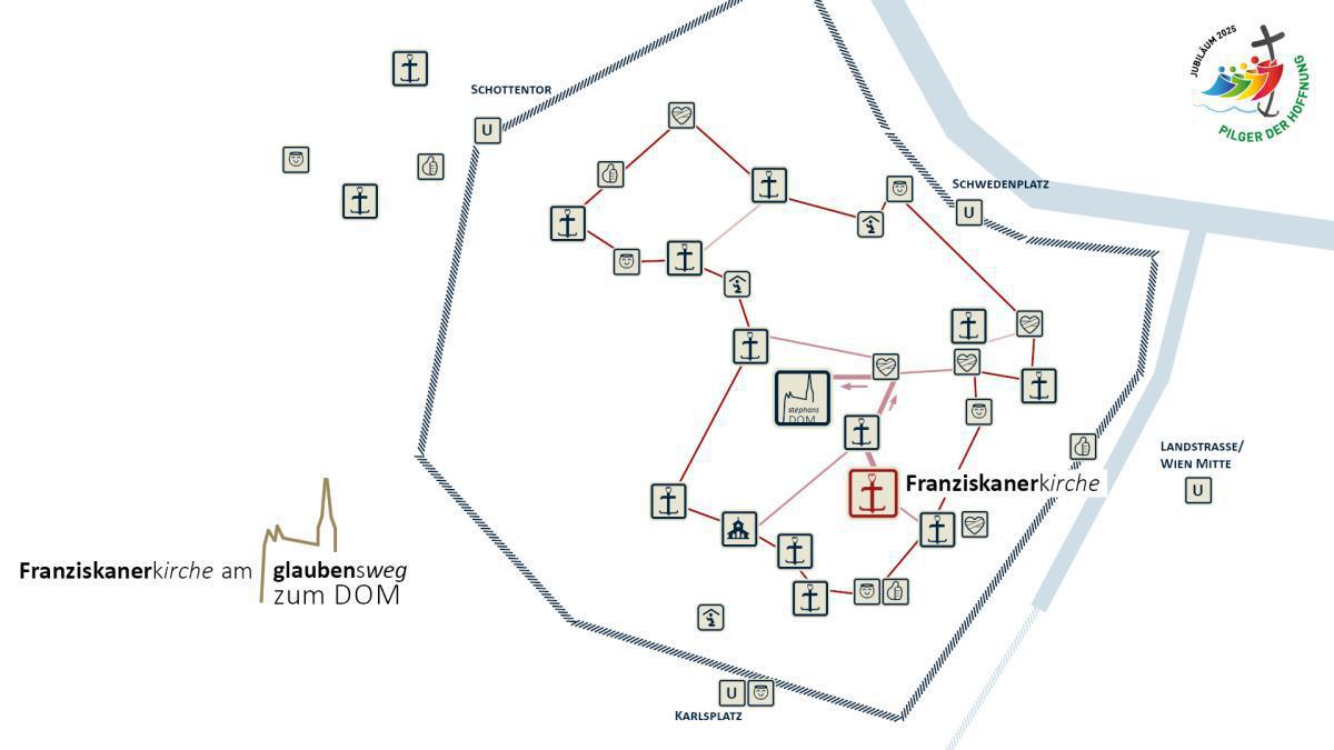 Franziskanerkirche: mit P. Petrus Freiheit und Friede an kleinen Perlen erbetet