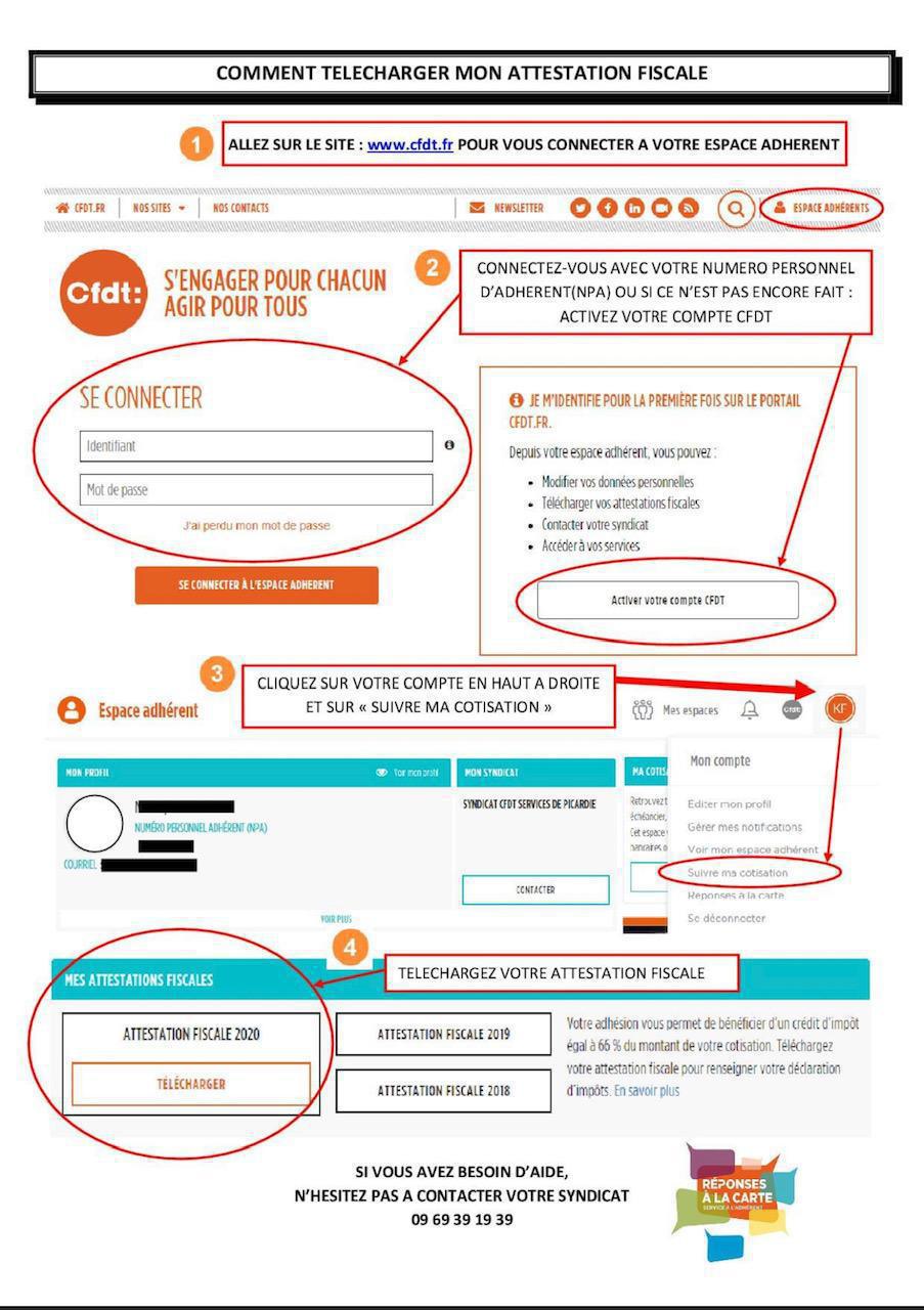 Information pour tous les adhérents CFDT Boulanger: Comment télécharger votre attestation fiscale Information pour tous les adhérents CFDT Boulanger: Comment télécharger votre attestation fiscale