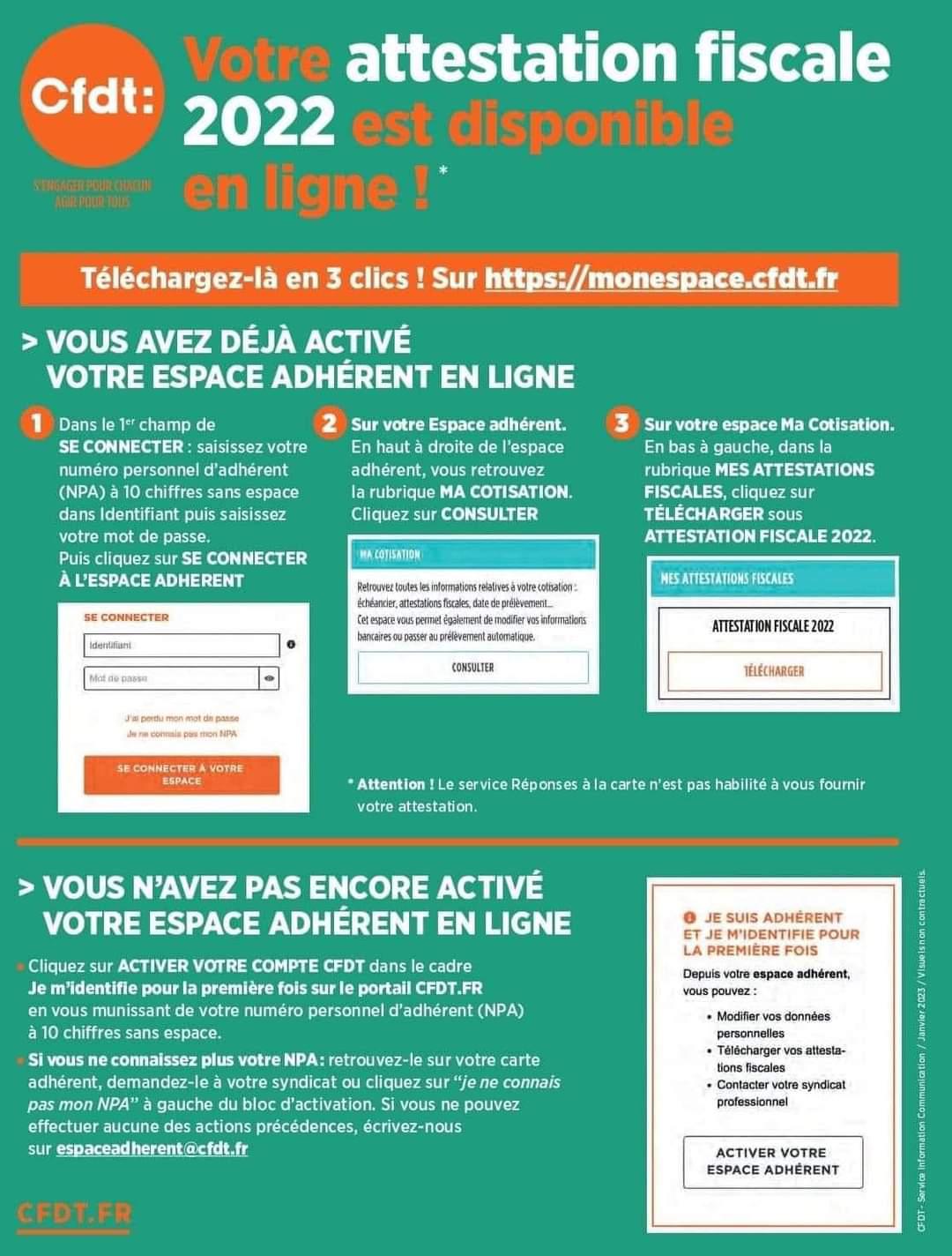 Votre attestation fiscale 2022 est disponible en ligne !