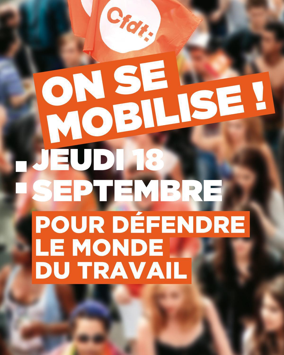 18 septembre : mobilisons nous pour défendre le monde du travail !