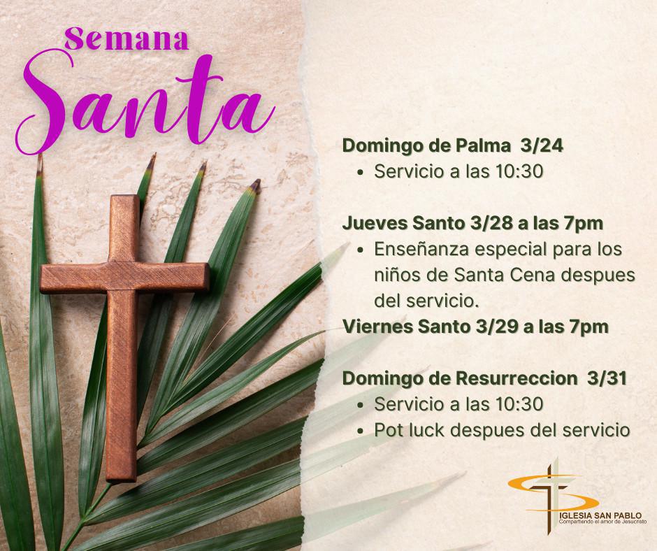 Te Invitamos a vivir una semana llena de entrega a nuestro Padre con amor, misericordia, esperanza, perdon y fe. Te esperamos!