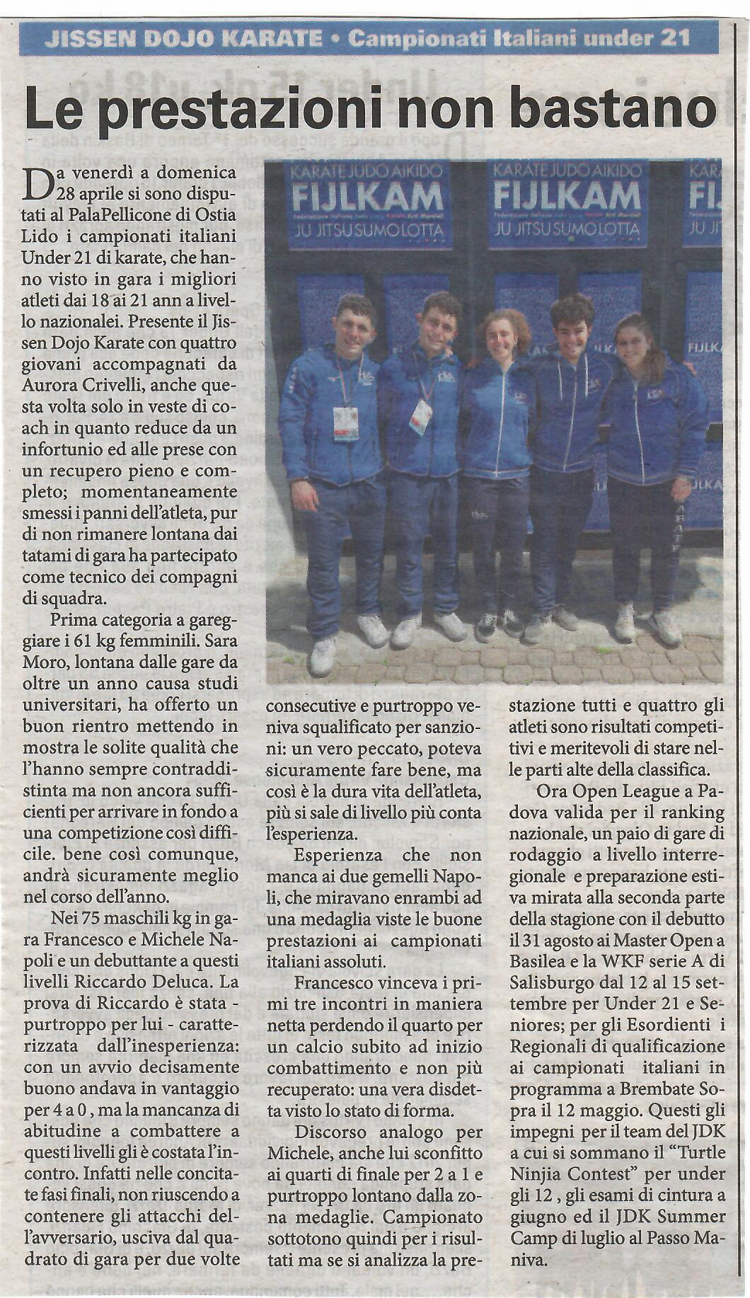 rticolo libertà Campionati Italiani Under 21 10 maggio 2024