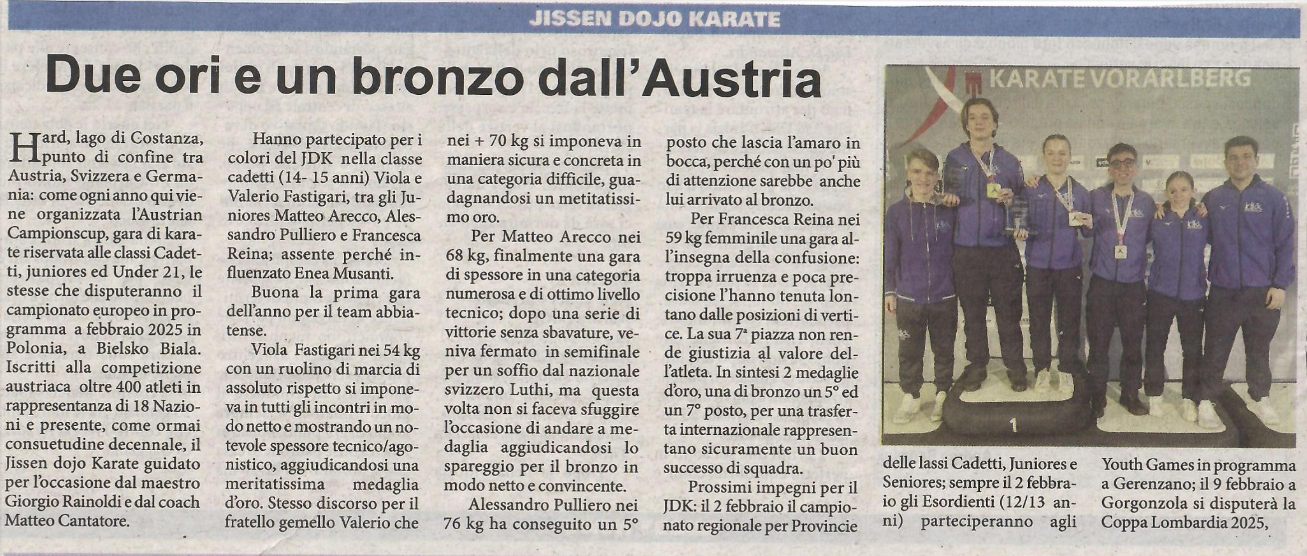 articolo libertà Austrian Champinscup del 24 gennaio 2025