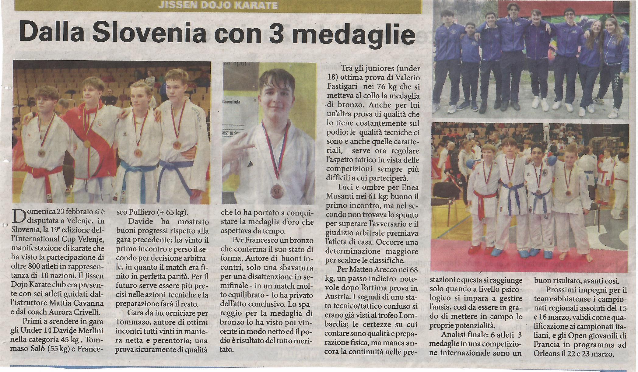 aarticolo libetà international Velenje del 7 marzo 2025