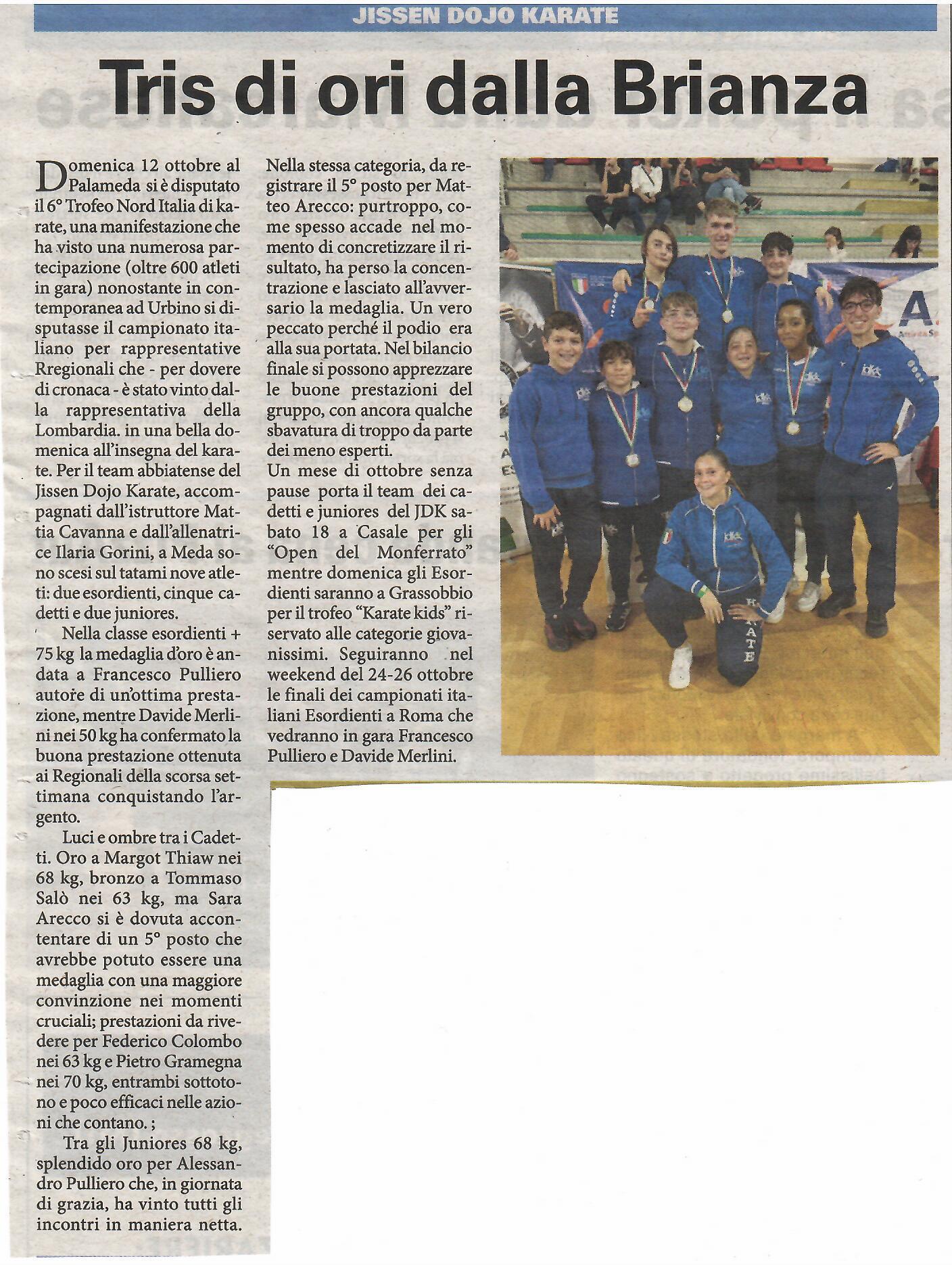 articolomlibertàtrofeo nord Italia del 17 ottobre 2025