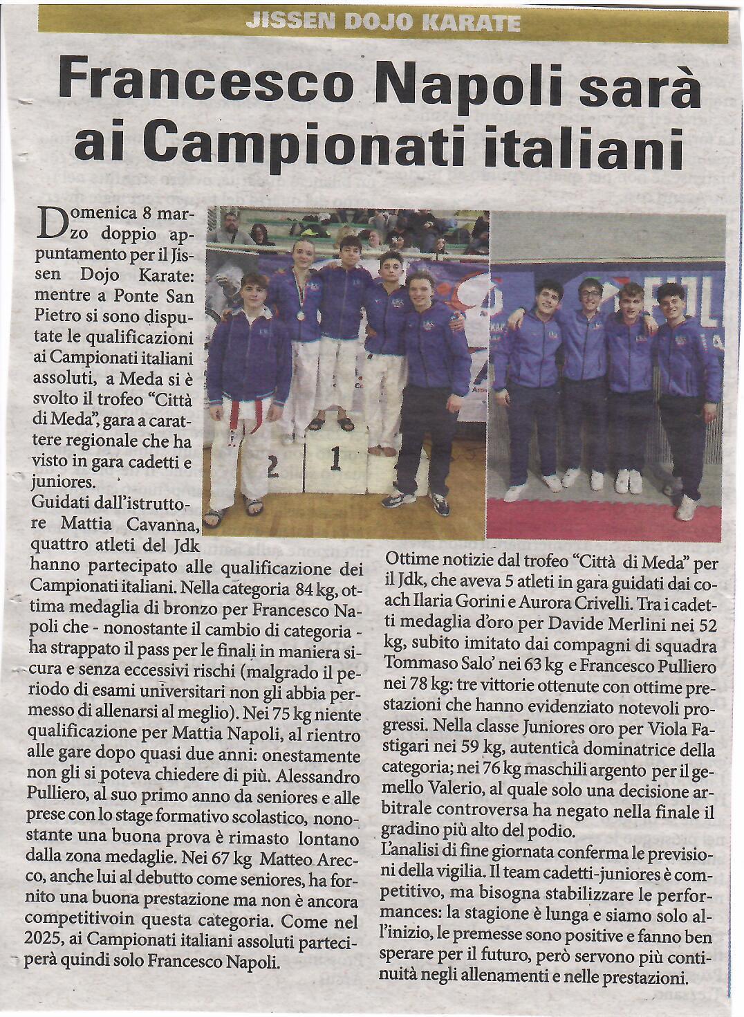 articolo libertà reg assoluti e trofeo di meda del 13 marzo 2026