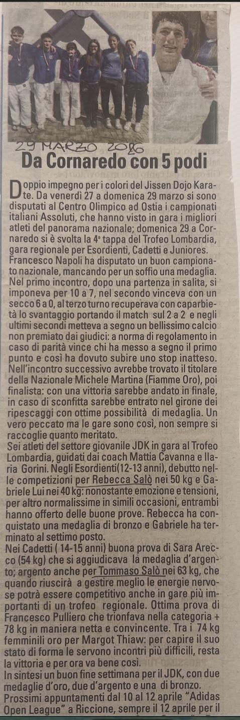 articolo libertaà coppa lombardia del 3 aprile  2026