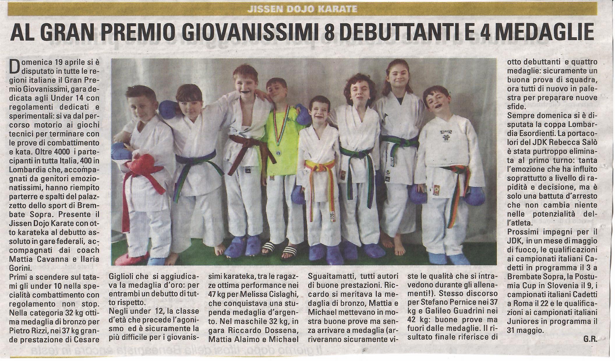 articolo libertà karate kids del 24 aprile 2026