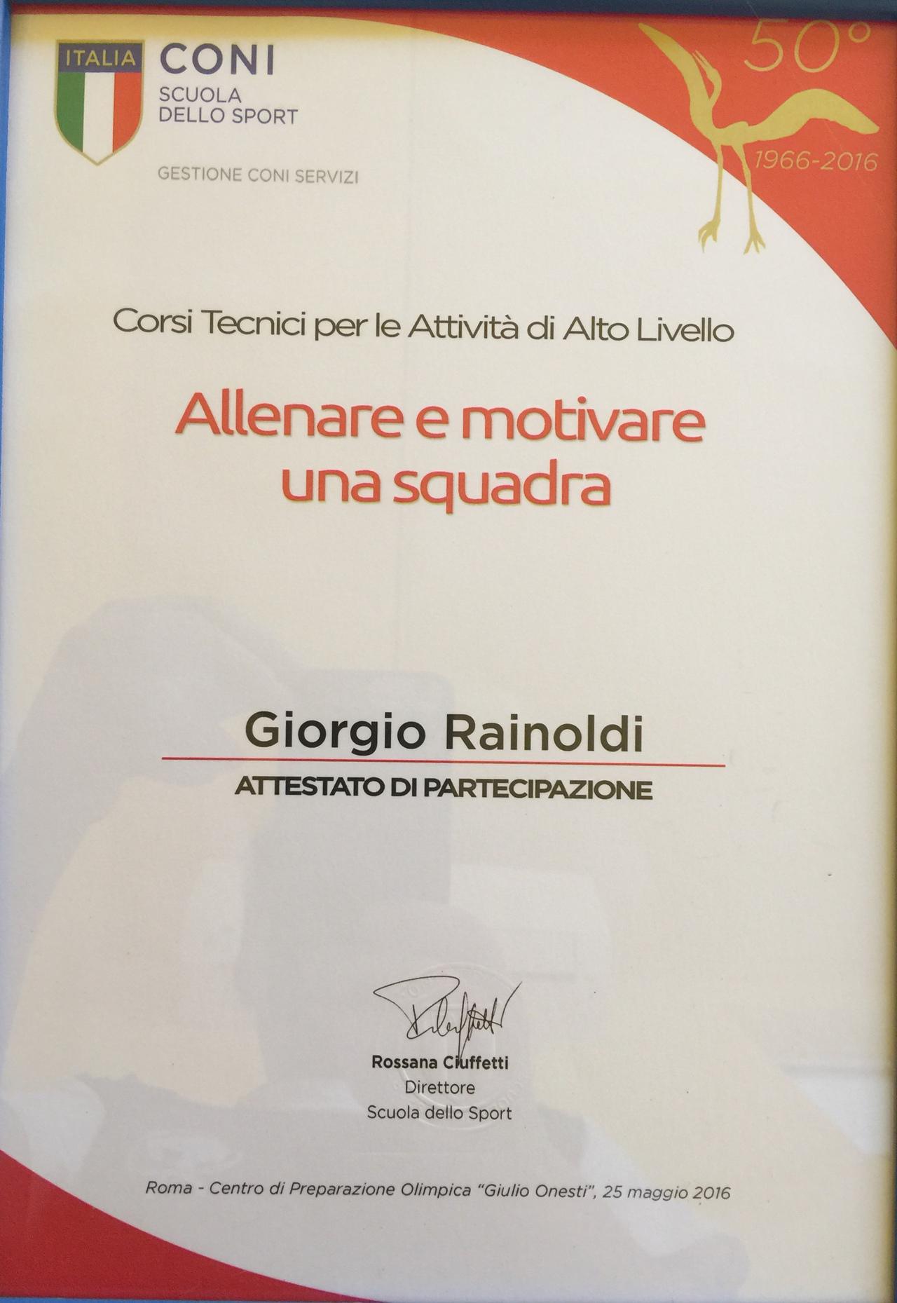 Attestato SDS %22 Allenare e Motivare una Squadra%22