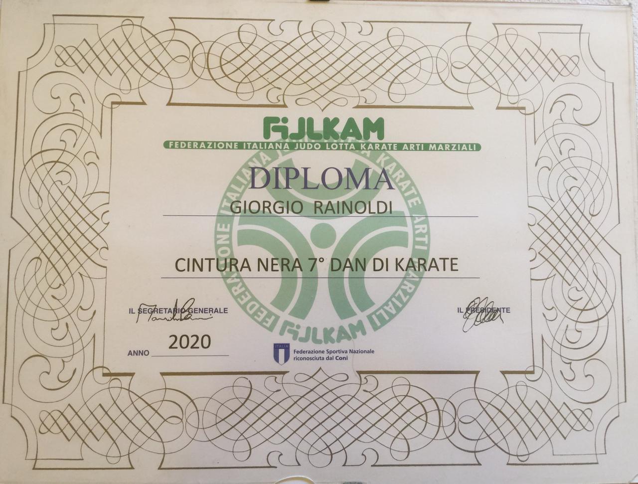 Diploma Cintura Nera 7° Dan