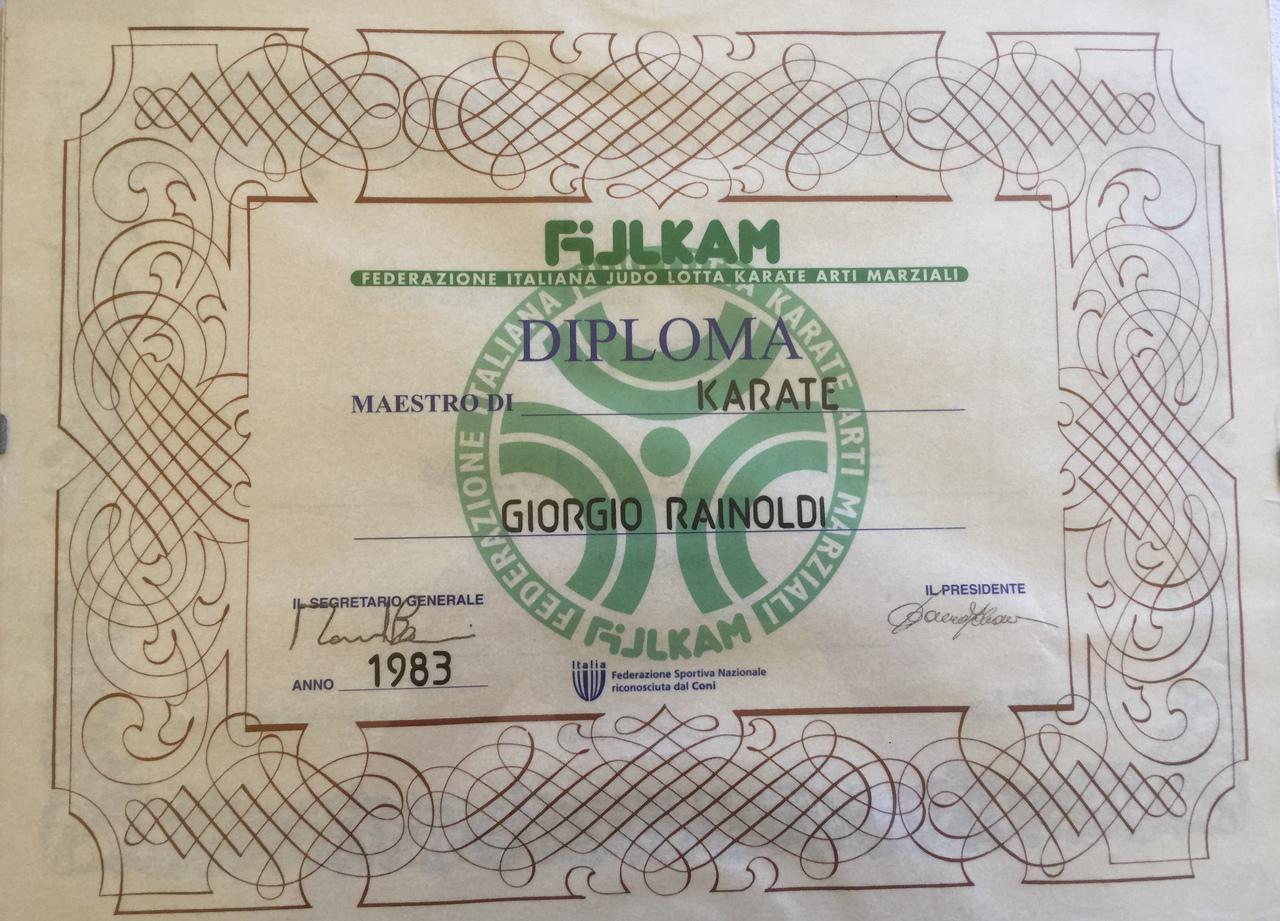Diploma Maestro di Karate