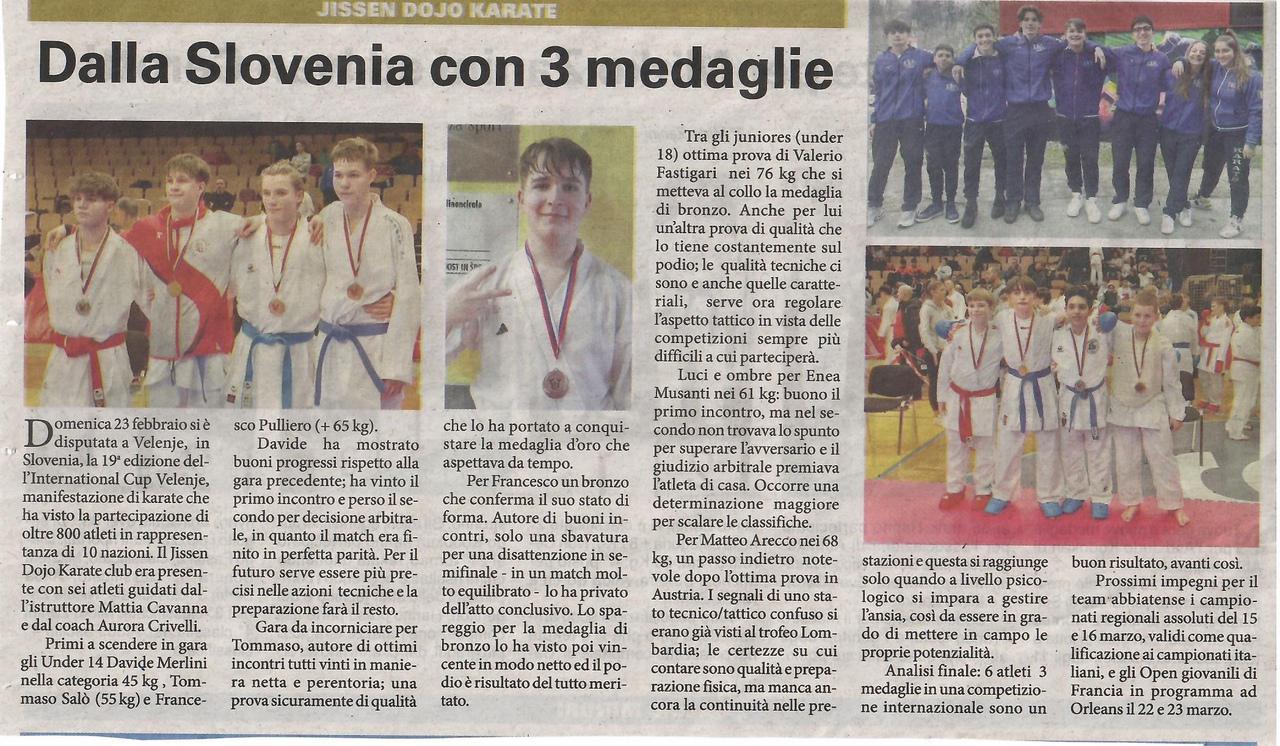aarticolo libetà international Velenje del 7 marzo 2025