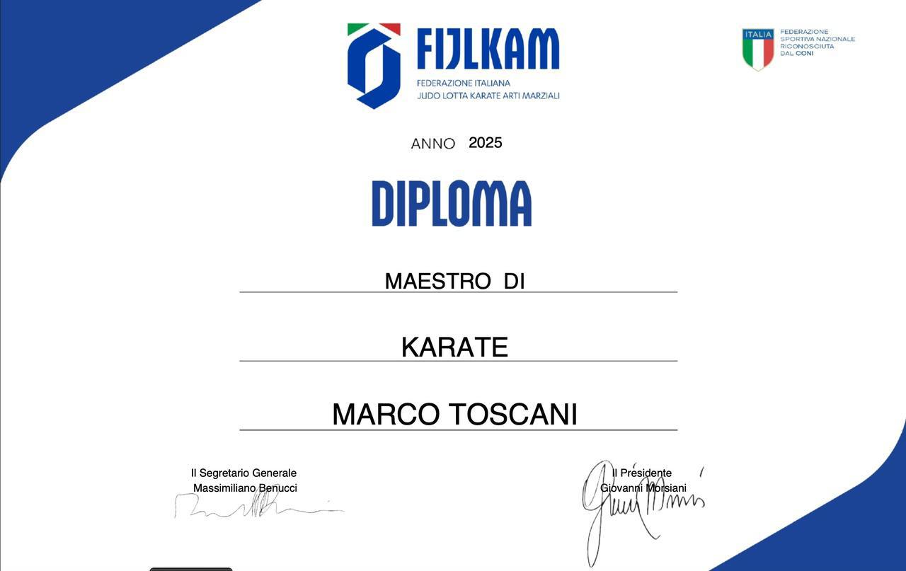 diploma Maestro Marco Toscani