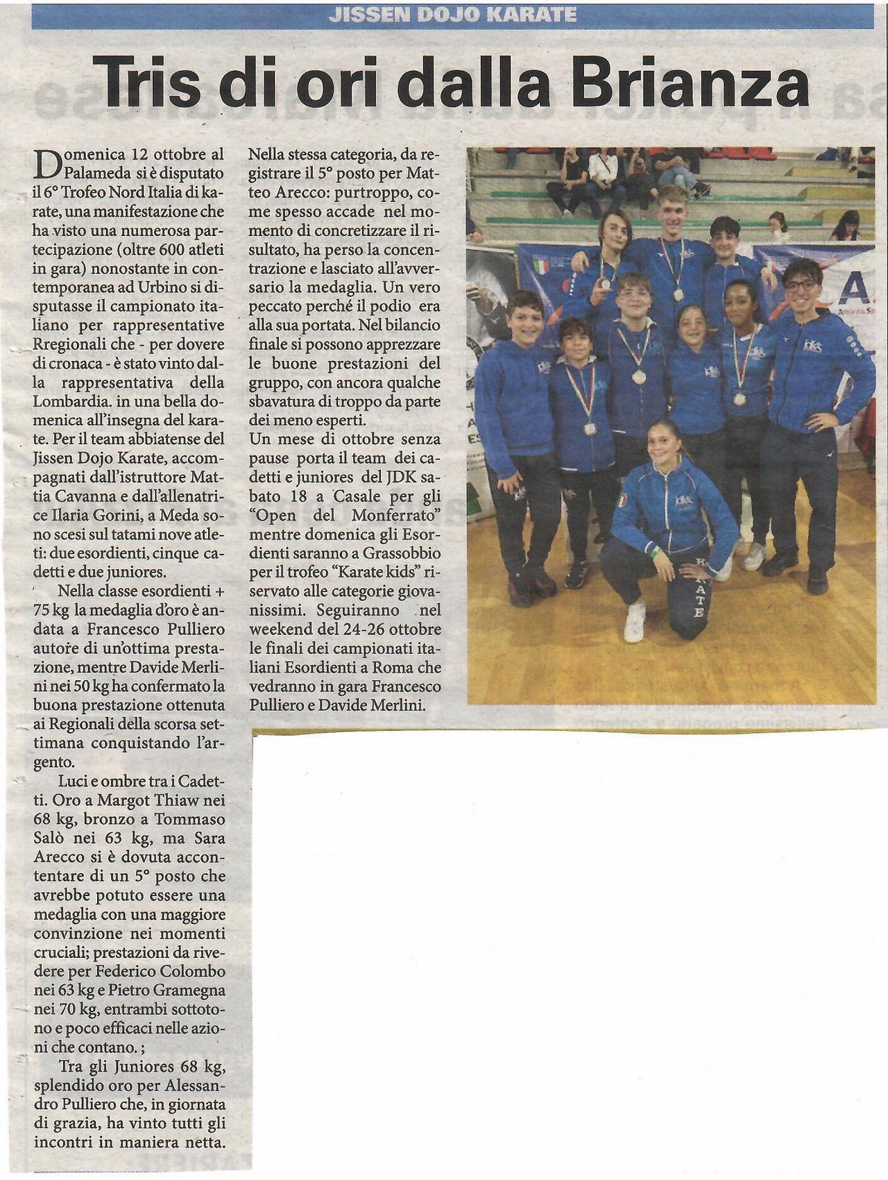 articolomlibertàtrofeo nord Italia del 17 ottobre 2025