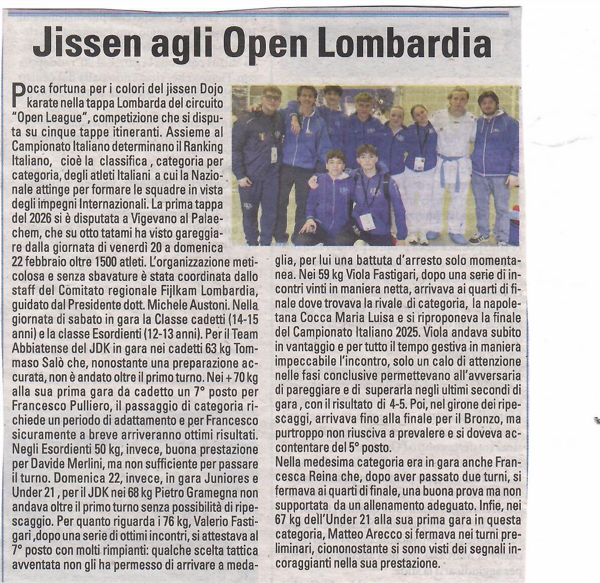 articolo libertà Open di Lombardia del 27 febbraiuo 2026