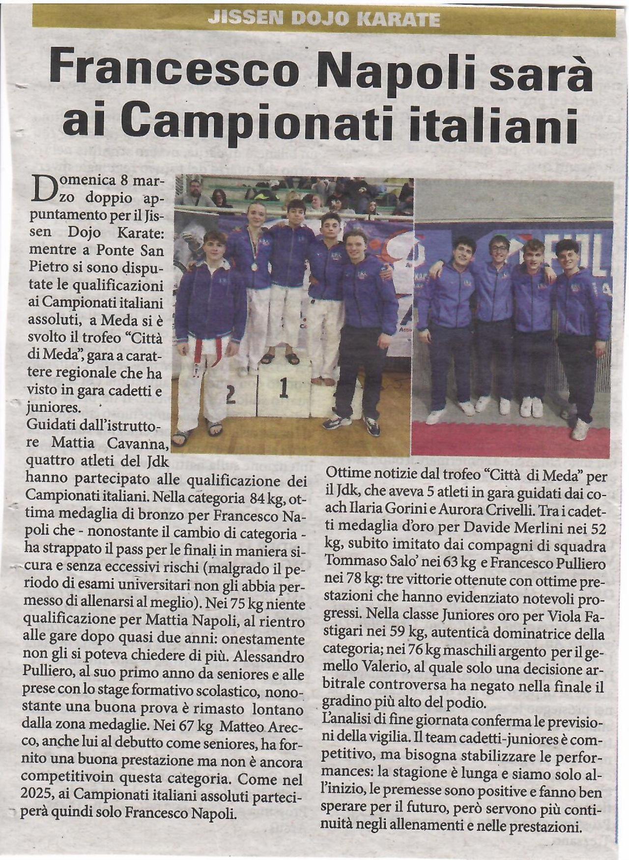 articolo libertà reg assoluti e trofeo di meda del 13 marzo 2026